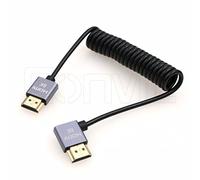 Eonvic Cable HDMI 8K 2.1 a HDMI en ángulo recto de alta velocidad de 48 Gbps en espiral para Atomos Ninja-V 4K-60P 6K-Record, Z-CAM, Canon-C70, Sony a7siii, Portkeys BM5 Monitor