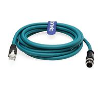 EONVIC Cable industrial Ethernet de PVC Cat5e de alta flexibilidad y 4 pines con código D macho a RJ45 (3 m, azul)