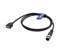 Eonvic Cable industrial M12 de 4 pines con código A macho a USB 2.0 hembra, cable de conexión de datos blindado de alta velocidad IP67, impermeable, para equipos/dispositivos de automatización, 1 m