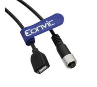 Eonvic Cable industrial M12 de 4 pines hembra a USB 2.0 hembra M12 A, cable de datos de código blindado de alta velocidad, IP67, impermeable, para equipos/dispositivos de automatización, 1 m