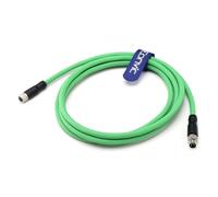 Eonvic Cable industrial M8 de 4 pines macho A a hembra Cat5e Gigabit Ethernet Shield High Flex Cable para interruptores Beckhoff ZK1090-3191, cable de datos de alimentación de 10 m