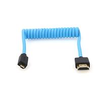 Eonvic Cable micro HDMI a HDMI, 8K a 60 Hz, compatible con Ethernet, alta velocidad 1080p HD delgado y flexible trenzado azul para cámaras HDSLR, TV, PC, portátil, Macbook, monitores