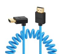 Eonvic Cable trenzado en espiral azul de alta velocidad HDMI a HDMI 8K para Sony A7S3 FX3 FX9 Canon C70 Z CAM E2 Camera Atomos Ninja V Shinobi SmallHD Portkeys BM5 Monitor