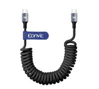 Eonvic Cable trenzado en espiral de carga rápida USB C a USB C de 240 W para iPhone 15 16 17 Pro Max MacBook Air/Pro iPad Pro/Air/Mini Samsung S25 S24 Laptops Haiwei Mate 60 Pro Switch (negro, USB de
