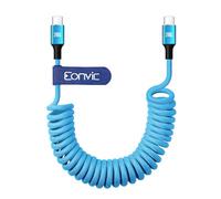 Eonvic Cable trenzado en espiral de carga rápida USB C a USB C de 240 W para iPhone 15 16 17 Pro Max MacBook Air/Pro iPad Pro/Air/Mini Samsung S25 S24 Laptops Haiwei Mate 60 Pro Switch (azul, USB de