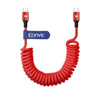 Eonvic Cable trenzado en espiral de carga rápida USB C a USB C de 240 W para iPhone 15 16 17 Pro Max MacBook Air/Pro iPad Pro/Air/Mini Samsung S25 S24 Laptops Haiwei Mate 60 Pro Switch (rojo, USB de