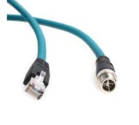 Eonvic Cognex Industrial Ethernet M12 X-Type a RJ45 Cable de alta flexibilidad (10 m, azul)