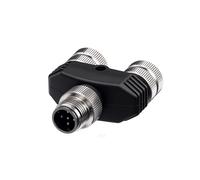 Eonvic Conector circular industrial M12 de 5 pines macho de aviación de código A a conector hembra Y, sensor de 12 mm, fuente de alimentación para exteriores, impermeable, IP67, 1 unidad