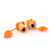 Eonvic Conector de panel de zócalo RJ45 Conector Ethernet IP67 impermeable Conector hembra de aviación Cat5e (RJ45 estándar)