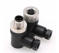 Eonvic - Conector de sensor industrial de ángulo recto M12 A, código A, 4 pines, macho y hembra, conector de aviación circular, impermeable, adaptador de cable de 12 mm