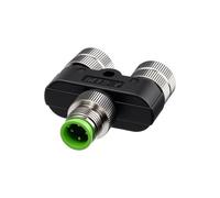 Eonvic Conector industrial M12 de 4 pines macho a Y hembra, código A, conector circular de aviación, sensor de 12 mm, fuente de alimentación para exteriores, impermeable, IP67, 1 unidad