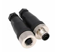 Eonvic Conector M12 de 5 pines macho y hembra con código A, conector de sensor industrial, 60 V, 4 A, impermeable, recto, 12 mm, adaptador de cable