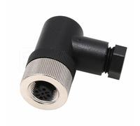 Eonvic Enchufe Circular de Aviación M12 de 5 Pines Hembra Código A Conector de Sensor Industrial Impermeable Ángulo Recto 12mm Conector Enchufe Adaptador de Cable para Redes Garmin Instalables en