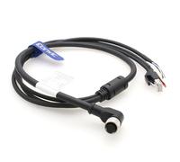 Eonvic Enchufe de aviación M12 ángulo derecho de 12 pines hembra a 3 vías de señal de alimentación y cable de transferencia de datos para DJI Livox LiDAR Mid-360 Mid-70,50 cm