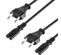 Eonvic Euro a IEC320 C7 - 250V 2.5A - Enchufe tipo C CEE 7/16 a C7 - para DELL, Samsung, ordenador portátil, LG, Philips, TV, pequeños electrodomésticos - 3 m