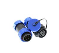 Eonvic HE21 - Conector circular de aviación de 8 pines con rosca macho hembra impermeable IP68 en línea para señal de alimentación de dispositivos industriales