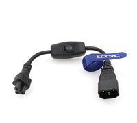 Eonvic IEC 320 C14 a C5 con cable de alimentación de interruptor, C14 macho a enchufe C5 con cable de alimentación de encendido/apagado Swtich Cable de extensión de 30 cm