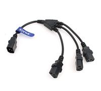 Eonvic IEC 320 C14 macho a 3 conectores C13 hembra y cable divisor en Y, 0,3 m