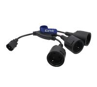 Eonvic IEC 320 C14 macho a 3 conectores europeos Schuko hembra, cable de alimentación corto para UPS PDU, Euro UPS/PDU