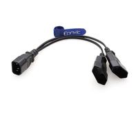 Eonvic IEC C14 a 2 cables de alimentación euro C14 macho y divisor de 2,5 A/250 V para TV, PC, monitor