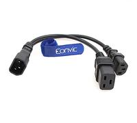 Eonvic IEC320 C14 a C13+C19 Cable de conversión de alimentación uno a dos Cable de extensión de servidor PDU/UPS 30CM