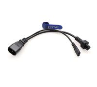Eonvic IEC320 C14 a C5+C7 Y adaptador divisor de cable de alimentación de 250 V 2.5 A para computadora portátil monitor y computadora