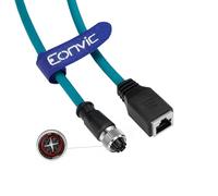 EONVIC Industrial M12 8 Pin hembra X código a RJ45 hembra Cat6 Gigabit High Flex Cable Ethernet blindado campo cableado montaje para automatización aplicación 30 cm