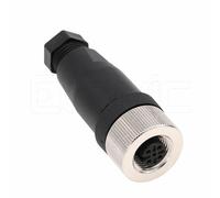 Eonvic M12 - Conector de sensor industrial de 5 pines hembra de código A, conector de aviación circular, 60 V, 4 A, impermeable, recto, 12 mm, adaptador de cable