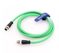 Eonvic M12 D Code 4 Pin a 4 Pin Macho Flexible Gigabit Ethernet Cable Cat5e Blindado Cable de red para Cámara Industrial (3M)