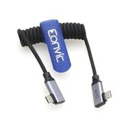 Eonvic USB tipo C 3.2 GEN 2 20Gb/s 100W 4K 60Hz Cable trenzado de datos de carga en espiral para iPhone 15 Pro Max Plus Samsung Galaxy Tablets portátiles Blackmagic Sony FX3 cámara