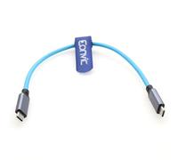 Eonvic USB tipo C 3.2 GEN 2 20Gb/s 100W 4K 60Hz Cable trenzado de datos de carga en espiral para iPhone 15 Pro Max Plus Samsung Galaxy Tablets portátiles Blackmagic Sony FX3 Camera (azul 30 cm