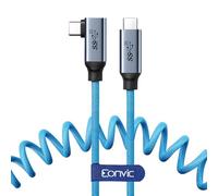 Eonvic USB tipo C 3.2 GEN 2 20Gb/s 100W 4K 60Hz Cable trenzado de datos de carga para iPhone 15 Pro Max Plus Samsung Galaxy Tablets portátiles Blackmagic Sony FX3 Camera (azul, RA USB C-USB C)