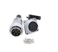 Eonvic weipu ws28 Conector de 7 Pines Impermeable ip67 Enchufe metálico Macho y Hembra Panel de Enchufe Cuadrado para Instalar Conector de Cable de Aviación (7 Pines)