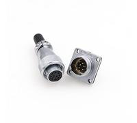 Eonvic WS16 - Conector de cable de 10 pines impermeable IP67 de metal macho y hembra, cuadrado, montaje en panel, señal de montaje en panel, conector de cable de aviación eléctrica automotriz (10