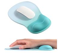 EooCoo Alfombrilla Ratón Ergonomica con Reposamuñecas de Gel, Duradero Mouse Pad, Lavable Mousepad, Base Antideslizante, Alfombrilla de Ratón para PC, Portátil, Ordenador, Oficina y Hogar, Azul