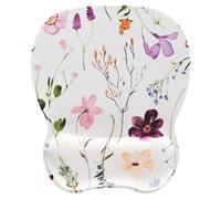 EooCoo Alfombrilla Ratón Ergonómica, Mouse Pad, Flores Blancas