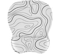 EooCoo Alfombrilla Ratón Ergonómica, Mouse Pad, Mapa Topográfico Blanco