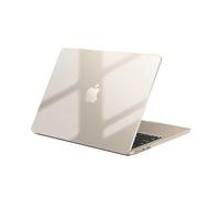 EooCoo Funda Compatible con MacBook Air 13.6 Pulgadas M4 M3 M2 2025 2024 2022 A3240 A3113 A2681 con Touch ID, Carcasa de Rígida Plástico Mac 13 Cover Case Duro Protectora - Cristal Blanco Estrella