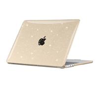 EooCoo Funda Compatible con MacBook Air 13.6 Pulgadas M4 M3 M2 2025 2024 2022 A3240 A3113 A2681 con Touch ID, Carcasa de Rígida Plástico Mac 13 Cover Case Protectora - Glitter Cristal Blanco Estrella
