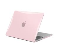 EooCoo Funda Compatible con MacBook Air 13.6 Pulgadas M4 M3 M2 2025 2024 2022 A3240 A3113 A2681 con Touch ID, Carcasa de Rígida Plástico Mac Air 13 Cover Case Duro - Cristal Rosa