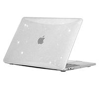 EooCoo Funda Compatible para MacBook Air 13 Pulgadas M1 A2337 A2179 A1932 con Retina Pantalla y Touch ID, 2021-2018 Liberación, Cubierta de Plástico Dura Carcasa,Glitter Transparente