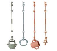 Eoopoon Paquete de 4 correas de seguridad para juguetes, cadenas de chupete de silicona elásticas, correas ajustables para silla alta, cestas colgantes, cunas, asiento de coche, carrito de compras