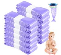 EOPUOZS 12PCS Recambios Contenedor de Pañales, Bolsa de Relleno para Papelera de Pañales de Bebé, Antiolor y Espesas, Compatible con la Mayoría de los Cubos de Pañales Estándar (Púrpura)