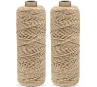 EOPUOZS 2 Piezas 200 m Yute Natural Marrón, 1mm Cuerda de Yuta, Jute Yarn para Embalaje, Bricolaje, Floristería, Decoración, Manualidades