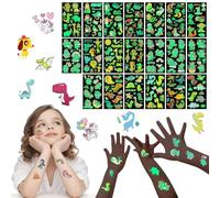 EOPUOZS 20 Hojas de Tatuajes Infantiles, Pegatinas Temporales Luminosas para Niños, 4 Series de Tatuajes con Patrones Variados, para Regalar a Niños y Niñas (luminosas)