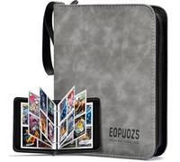 EOPUOZS Album de Cartas Coleccionables, Album para Cartas con Cremallera, 400 Bolsillos Carpeta de Tarjetas de Impermeable, Regalo para niños y adultos, Gris (400 Bolsillos)