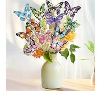 EOPUOZS Diamond Painting Butterfly, 12 Piezas Diamond Painting Kids, Juego de Pintura con Diamantes para Niños y Adultos, Juego de Manualidades, Ideal para Jardines e Interiores
