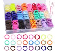 EOPUOZS Gomas Pelo Niña, 408 Piezas Gomas de Pelo, 24 Colores Mini Bandas con Organizadora