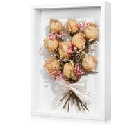 EOPUOZS Marco de Fotos 3D para Rellenar, Marco de Fotos A4, con Placa de Acrílico Transparente, para Medallas Fotográficas, Flores Secas, para Pared y Mesa, 21 x 29,7 cm, Blanco