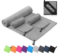 EOPUOZS Toalla Microfibra, Toalla Gimnasio Absorbente y de Secado Rápido, Toalla de Viaje Ligera y compacta, para Fitness, Viajes, Yoga, Deporte, Playay Sauna(Gris Oscuro)